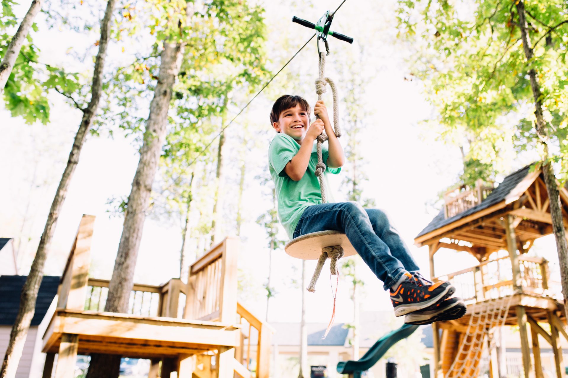 Boy on zipline